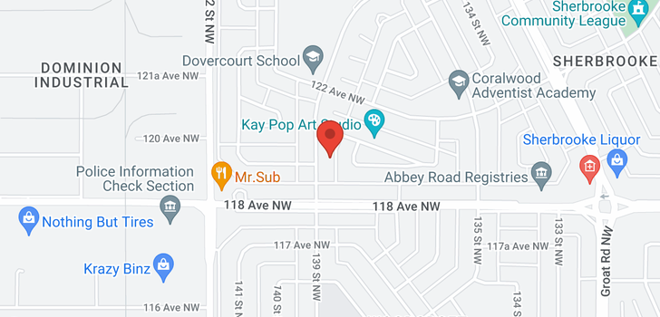 map of 11903 139 ST NW